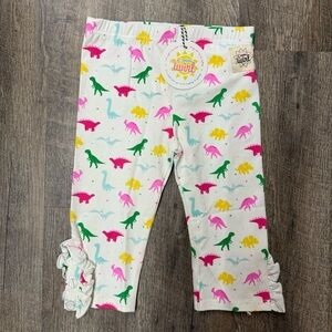 NWT Size 6 Sunday Twirl Dino Button Capri Leggings